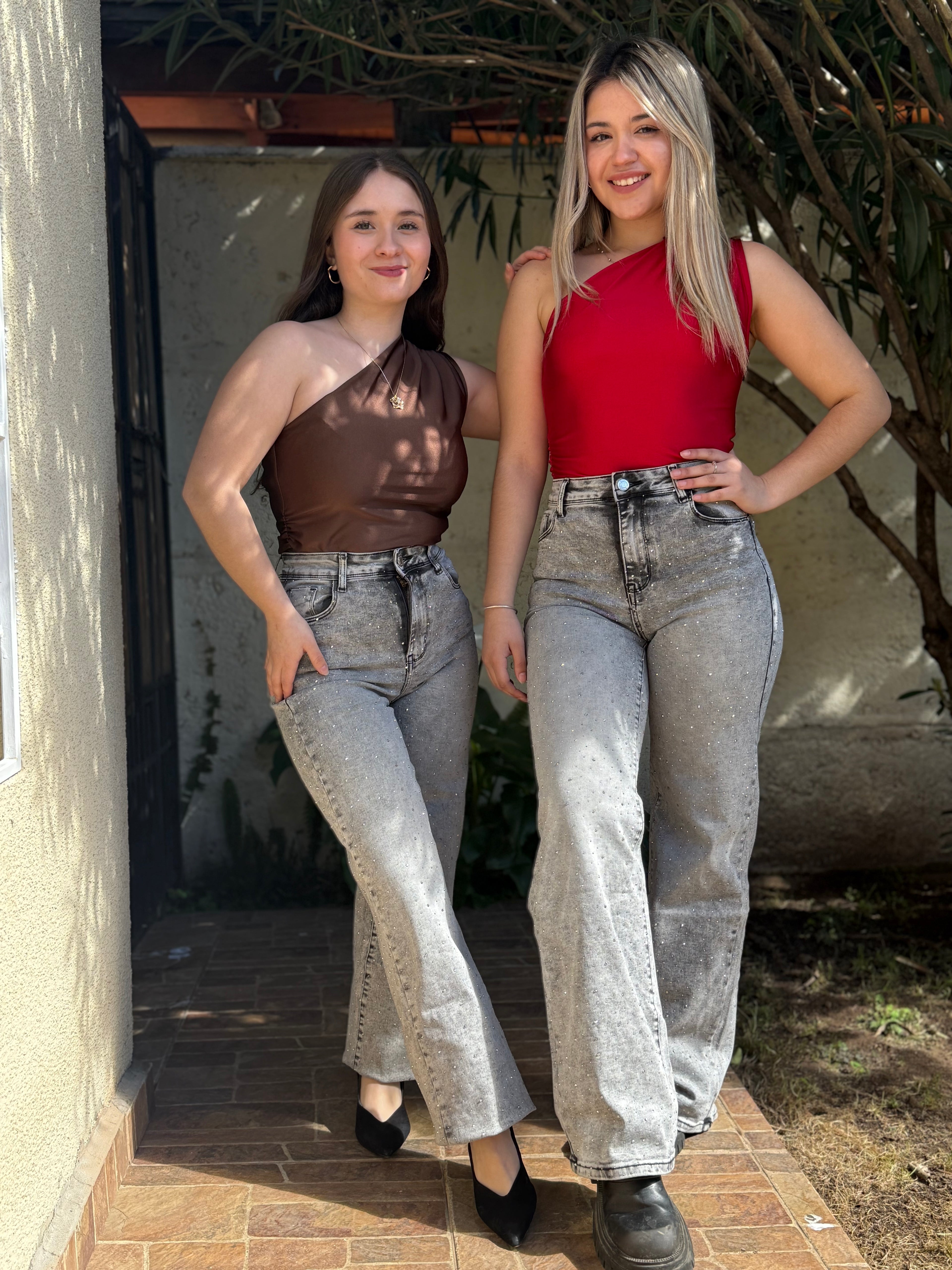 WIDE LEG BRILLOS GRIS